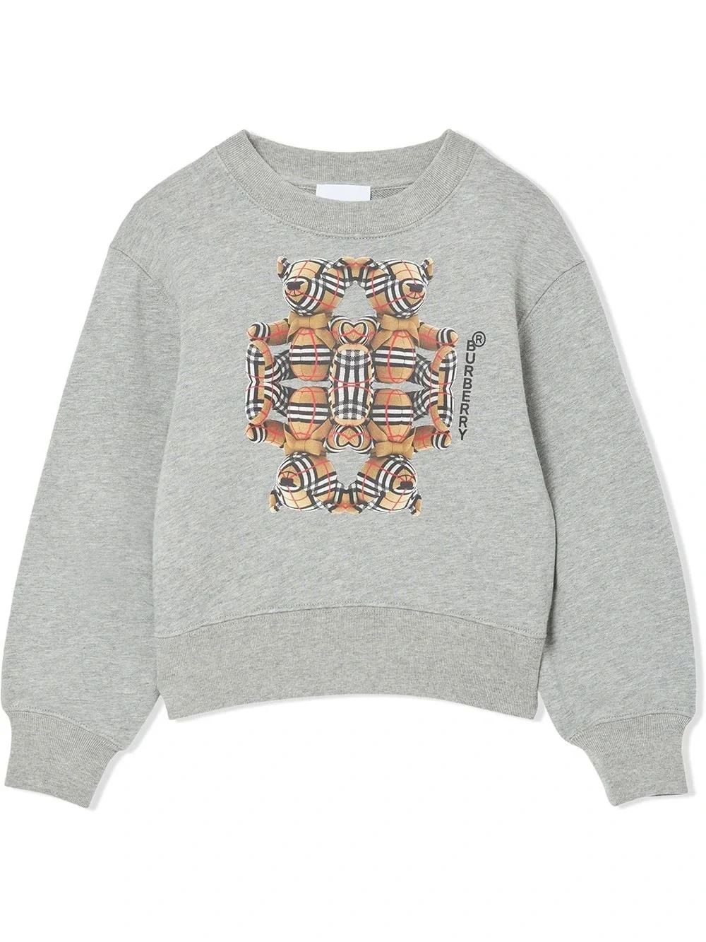 Burberry Grey Crewneck with Signature Check Motif